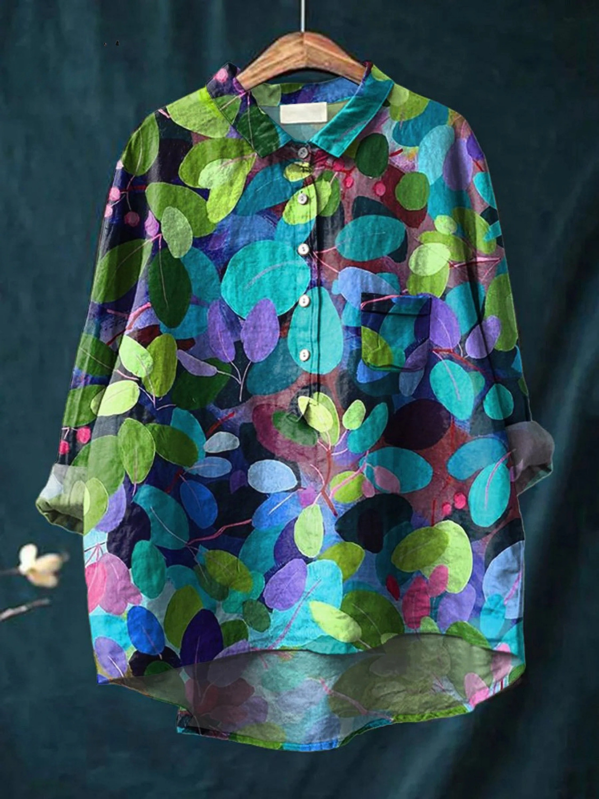 Summer Forest Art Printed Women's Casual Shirt