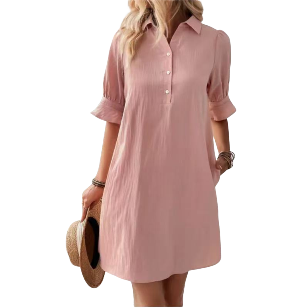 Franchesca™ - Casual Button Down Shirt Dress