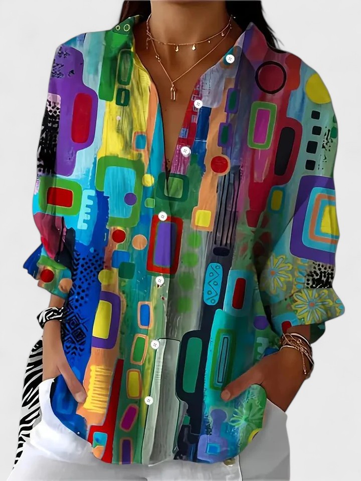 Ellington | Elegant Geometric Pattern Blouse